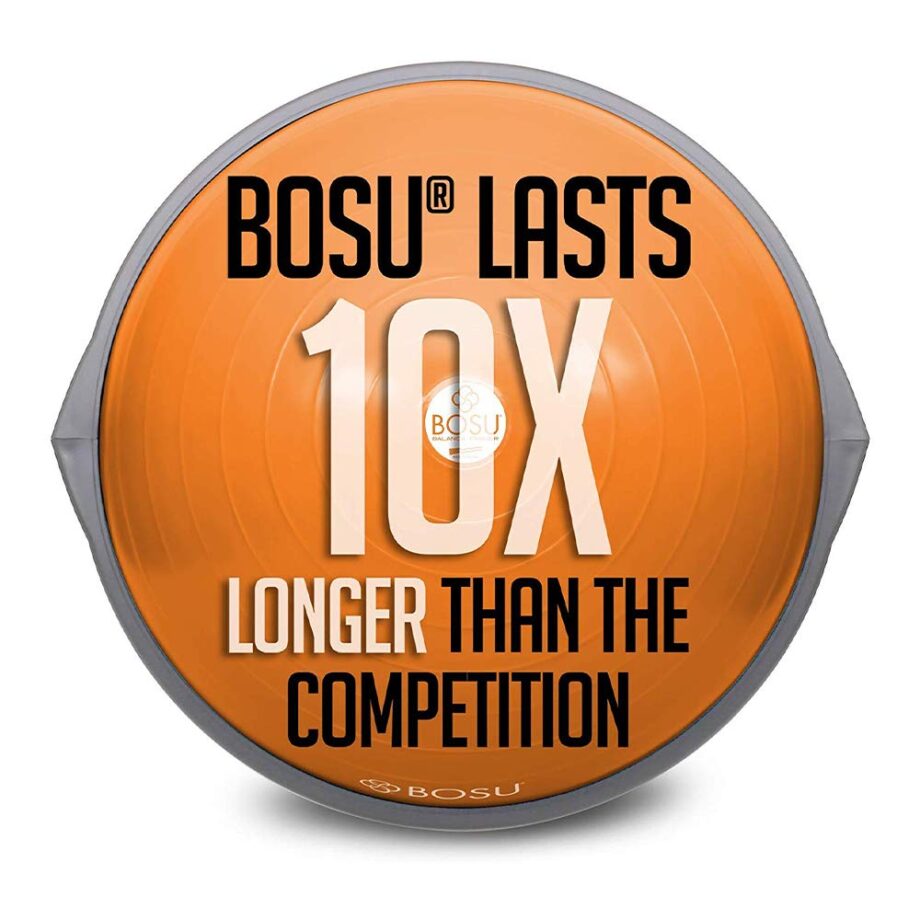 BOSU Balance Trainer, 65cm - Original Orange/Gray (Gymnastics, 300lbs Capacity, Rubber)