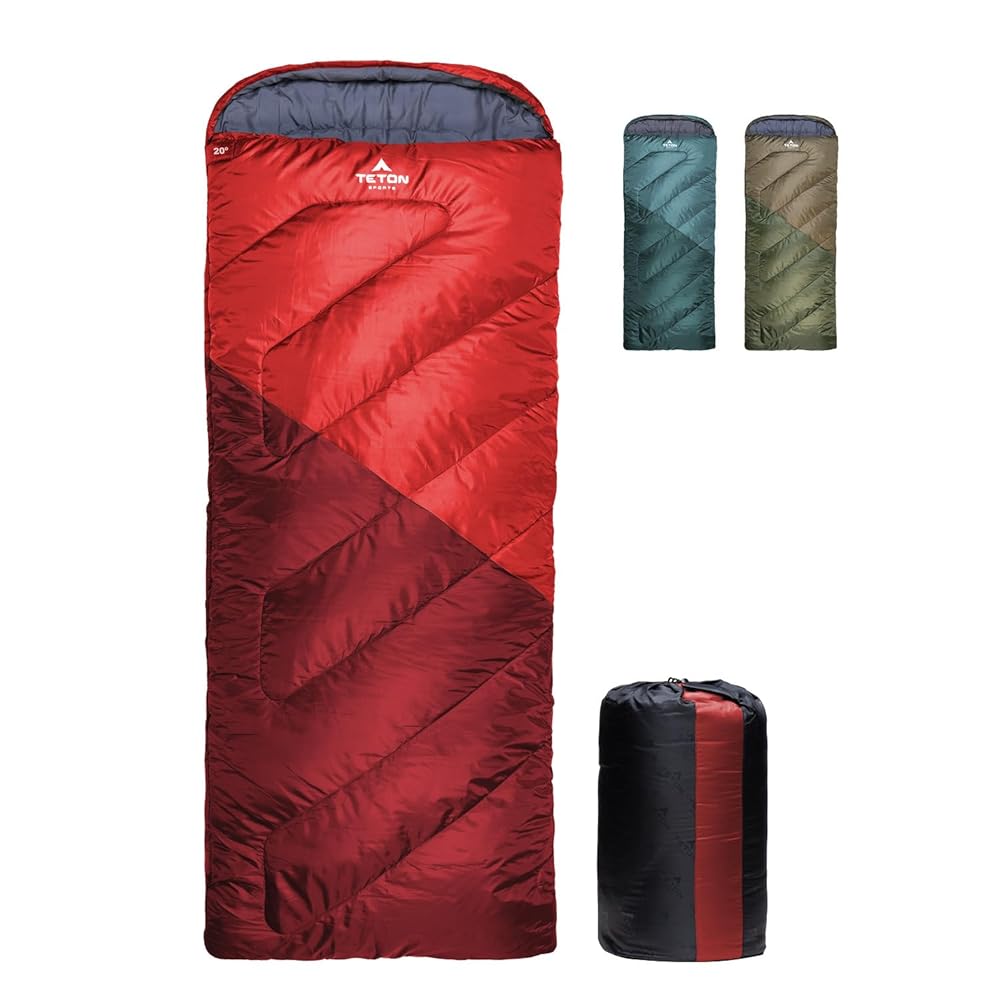 Teton Celsius Regular 20F Degree Sleeping Bag - All-Weather Sleeping Bag for Adults and Kids - Camping Made Easy and Warm. Compression Sack Included