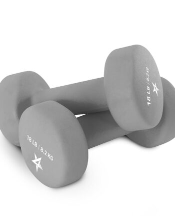 Yes4All Non-Slip Neoprene Coated Dumbbells Hand Weight Sets of 2–18 LB Neoprene Dumbbell Set for Muscle Toning, Strength Building for Women at Home (Gray - Pair)