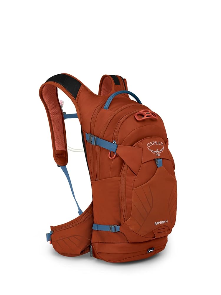 Osprey Raptor 14L Men's Biking Backpack with Hydraulics Reservoir, Firestarter Orange