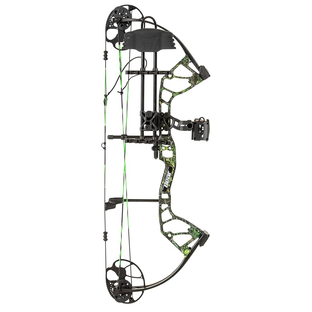 Bear Archery Royale Ready to Hunt Compound Bow Archery Set with Archery Accessories for Adults and Youths, 12”- 27” Draw Length, 5-50 Lbs Draw Weight, Up to 290 FPS