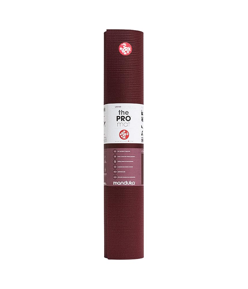 Manduka PRO Yoga Mat - For Women and Men, Non Slip, Cushion for Joint Support and Stability, Thick 6mm, Various Sizes and Colors, 85" x 26", Verve