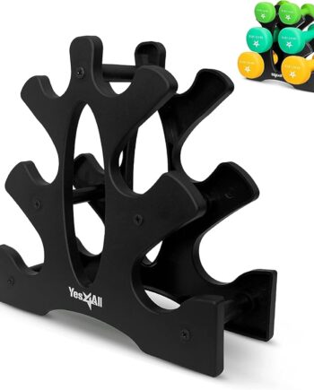 Yes4All 3-Tier Dumbbell Weight Rack Only, Compact Weight Stand for 1-8 LBS Dumbbells, Space-Saving Design for Home & Gym, Portable, & Easy to Assemble