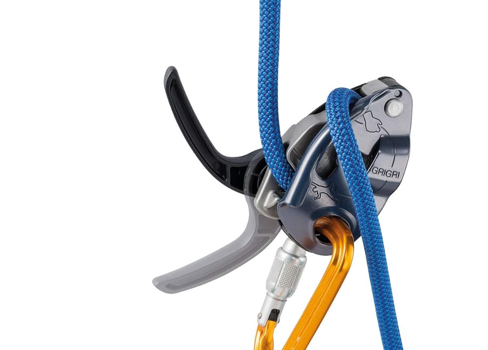 Petzl GRIGRI Belay Device - Belay Device with Cam-Assisted Blocking for Sport, Trad, and Top-Rope Climbing - Blue
