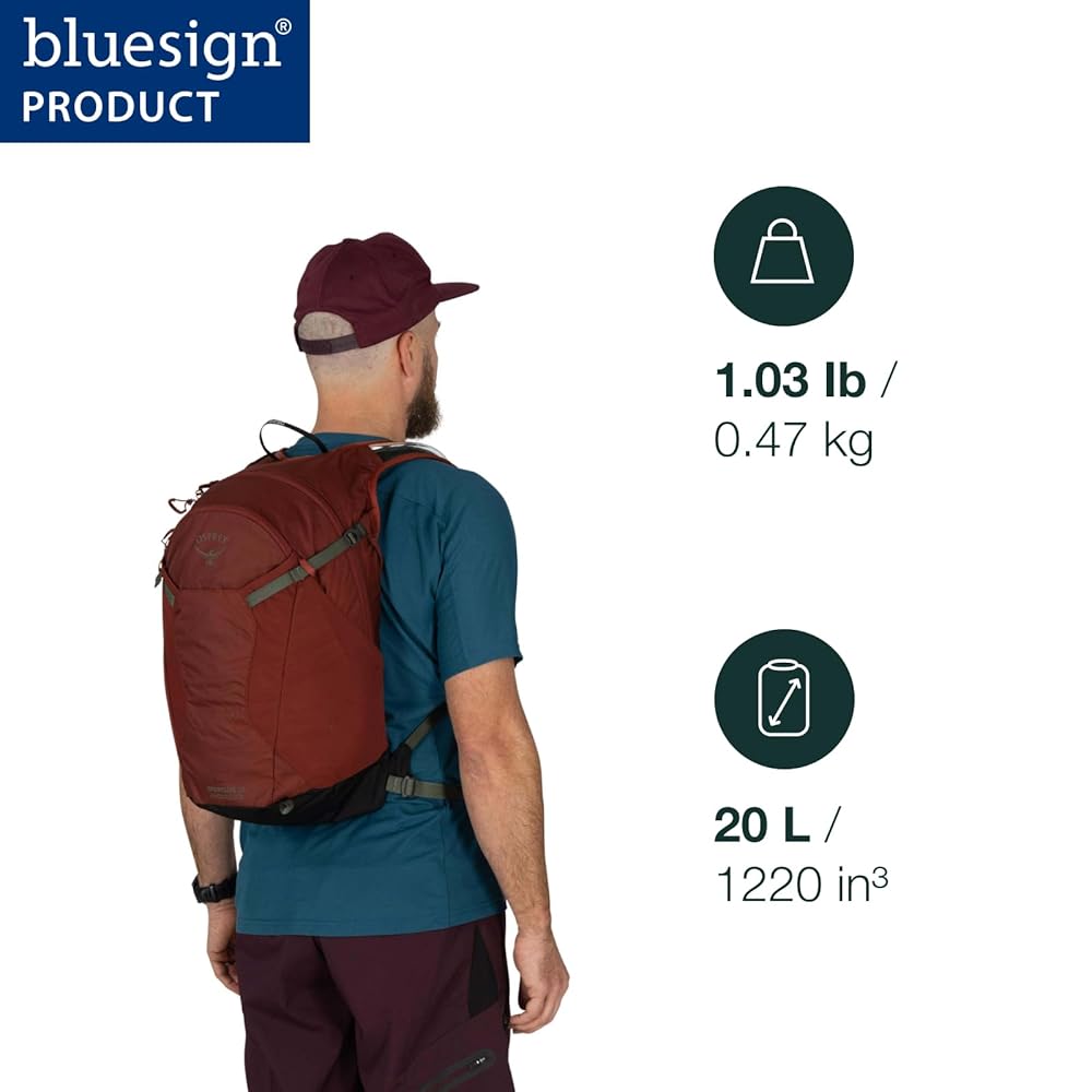Osprey Sportlite 20L Unisex Hiking Backpack with Hydraulics Reservoir, Acorn/Bonsai