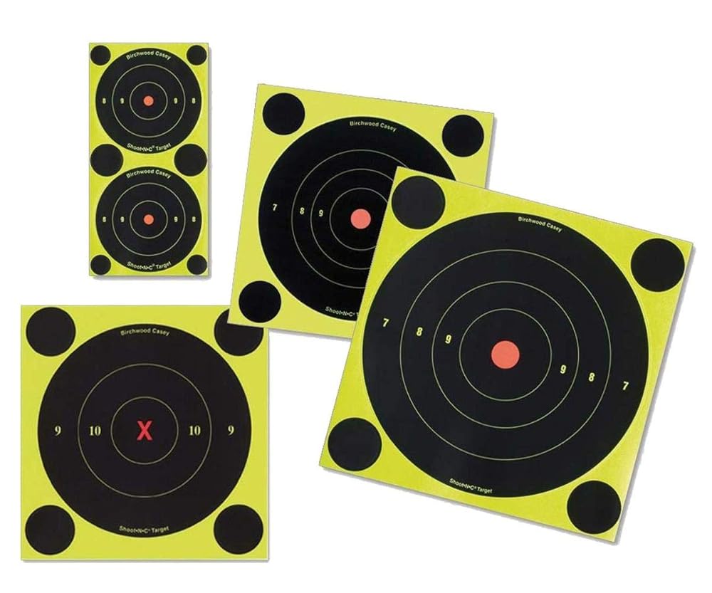 Birchwood Casey Shoot-N-C 6-Inch Round Target (60 Sheet Pack) & Shoot-N-C 3 Inch Round 240 Targets 600 Pasters