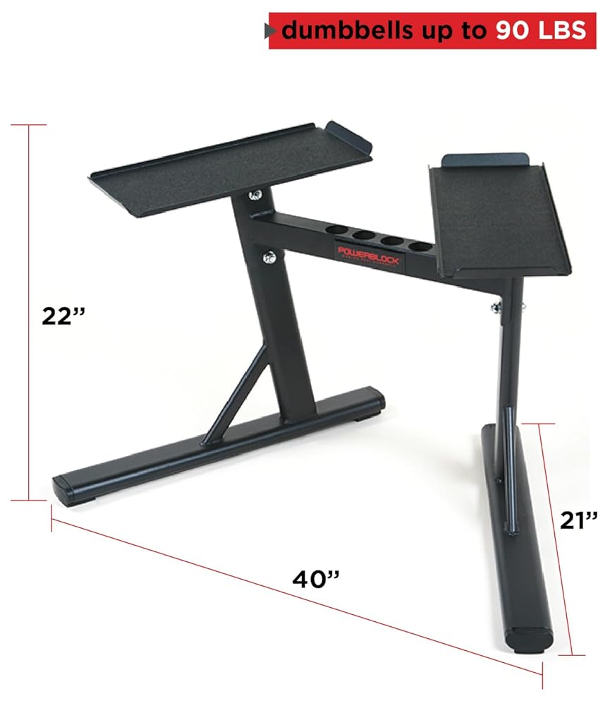 PowerBlock PowerMax Stand – Dumbbell Rack & Weight Rack, Use with Weights up to 90 Pounds, Durable Steel Construction, Home Gym Strength Training, Innovative Workout Equipment