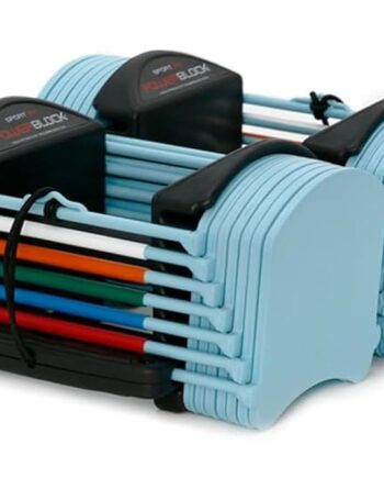 PowerBlock Sport 24 Adjustable Dumbbells, 3-24 lb. Durable Steel, Innovative At Home Workout Equipment, Sold in Pairs, Blue