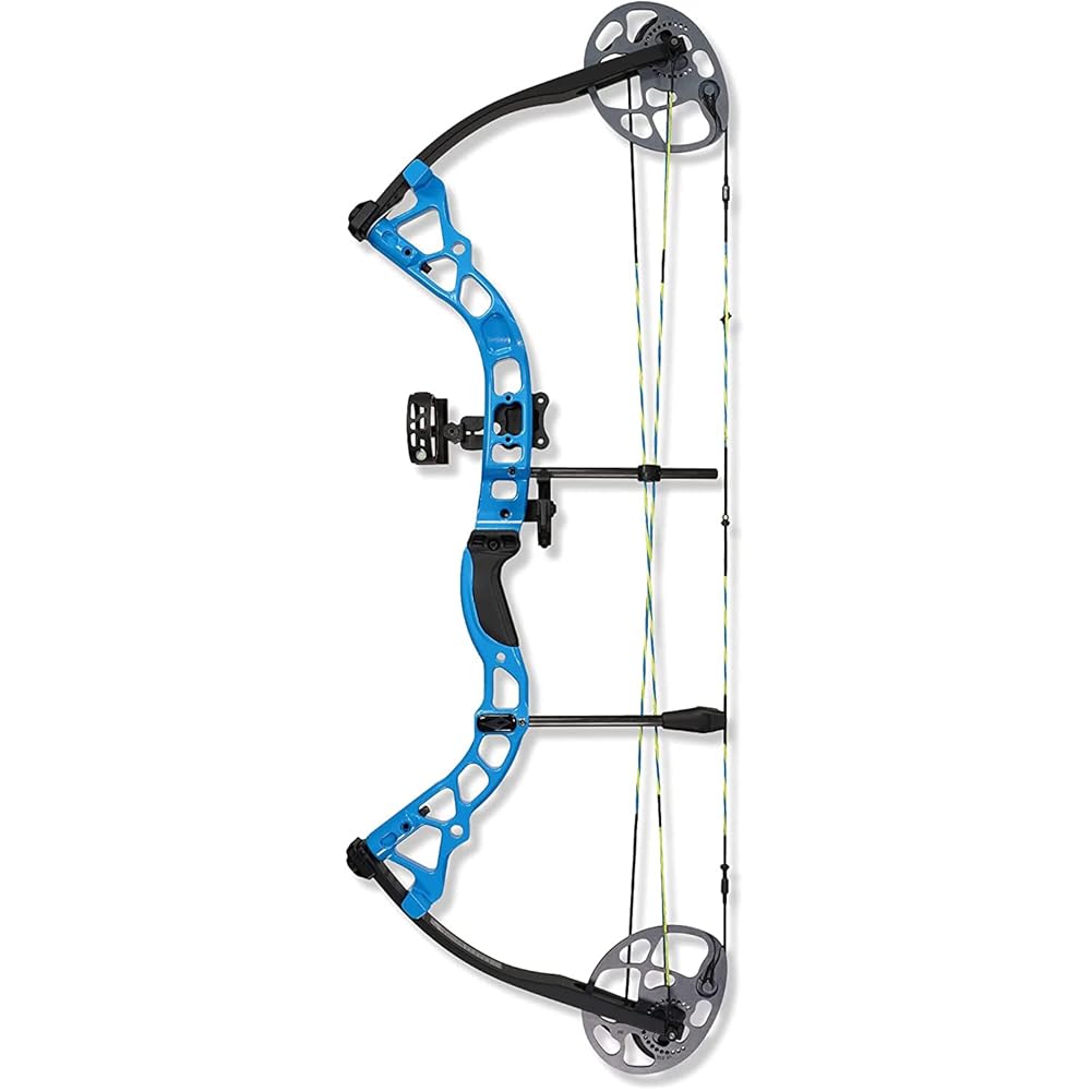 DIAMOND ARCHERY Prism Fully Equipped Adjustable Durable Compound Bow, 5-55 lbs, Electric Blue, Right Hand
