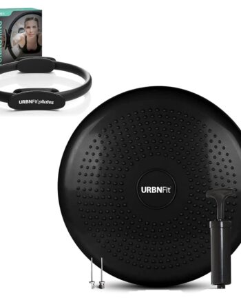 URBNFit Pilates Rings + Wobble Cushion Balance Disc Bundle - Stability Trainer to Help Improve Sitting Posture & Back Pain Relief, Wiggle Seat for Office Chair or Kids Classroom, (Pump Included)