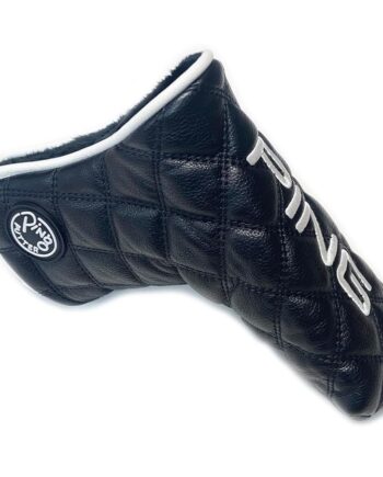 Ping Universal Quilted Premium Leather Black Putter Headcover, Magnet Closure