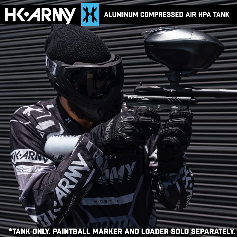 HK Army 48ci/3000psi Aluminum Compressed Air HPA Tank - Refillable High Pressure System for Paintball & Airsoft Gear - Gunmetal