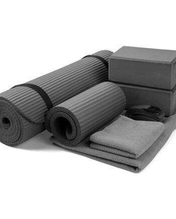 BalanceFrom 7-Piece Yoga Set with 71x24x0.5 Inches Extra Thick Mat and Carrying Sling – Includes 2 Blocks, Stretch Strap, 2 Towels, and Knee Pad for Home, Studio, and Gym Workouts