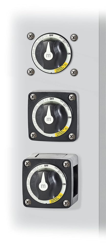 Blue Sea Systems 6011200 m-Series Battery Switch Mini Dual Circuit Plus, 32V DC, 300A, Black