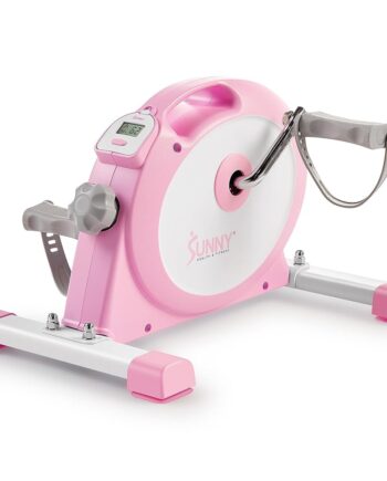 Sunny Health & Fitness (Pink) Under Desk Smart Mini Pedal Exerciser, Dual Function Exercise Cycle Bike with Low Profile Design - P2330