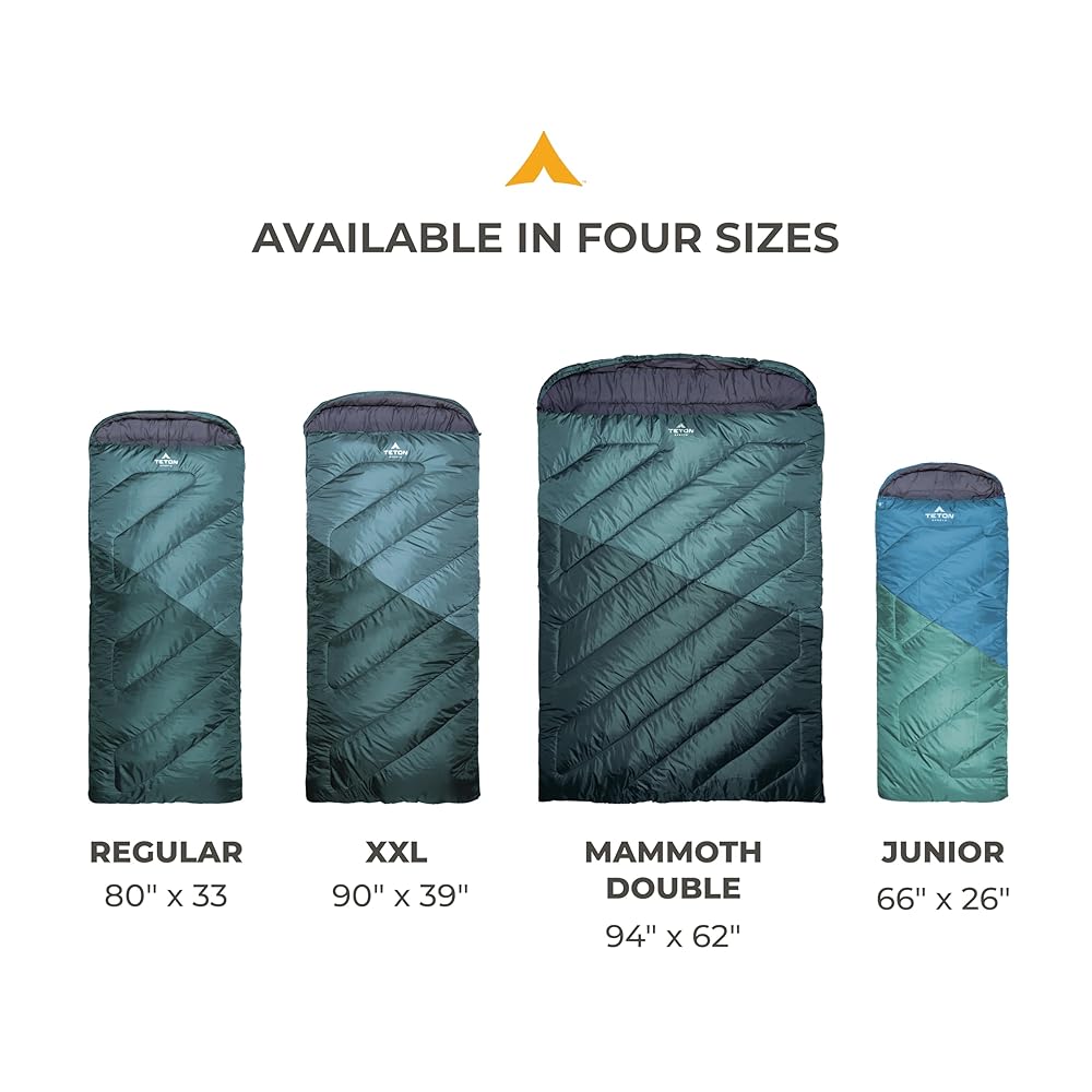 Teton Celsius Regular 0F Degree Sleeping Bag - All-Weather Sleeping Bag for Adults and Kids - Camping Made Easy and Warm. Compression Sack Included