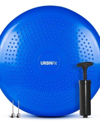 URBNFit Wobble Cushion - Balance Disc for Core Stability, Strengthening, Physical Therapy Exercise, Office Chair or Kids Classroom - Sensory Wiggle Seat Pad w/Air Pump - Blue