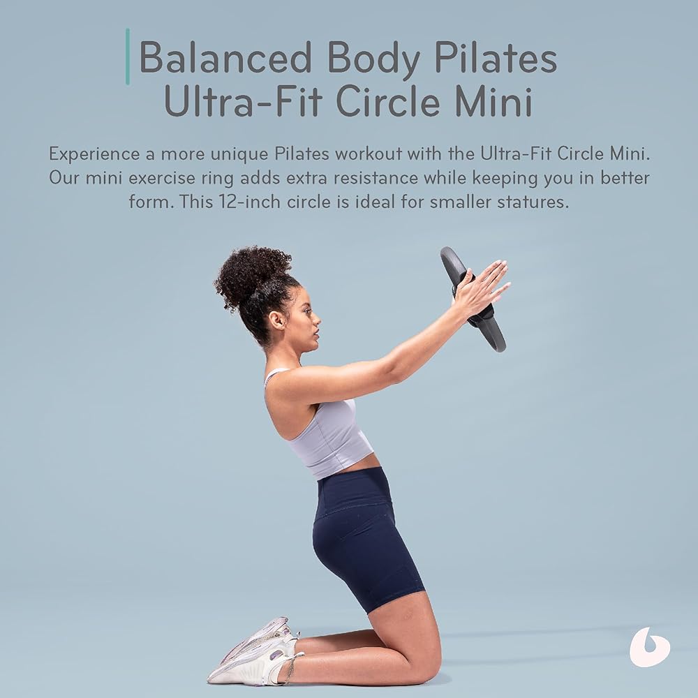 Balanced Body Ultra-Fit Circle Mini, Pilates Ring Resistance Trainer, Upper-Body and Leg Workout Equipment, Leg Exercise Equipment, Pilates Equipment for Home or Studio Use, 12-Inch Diameter