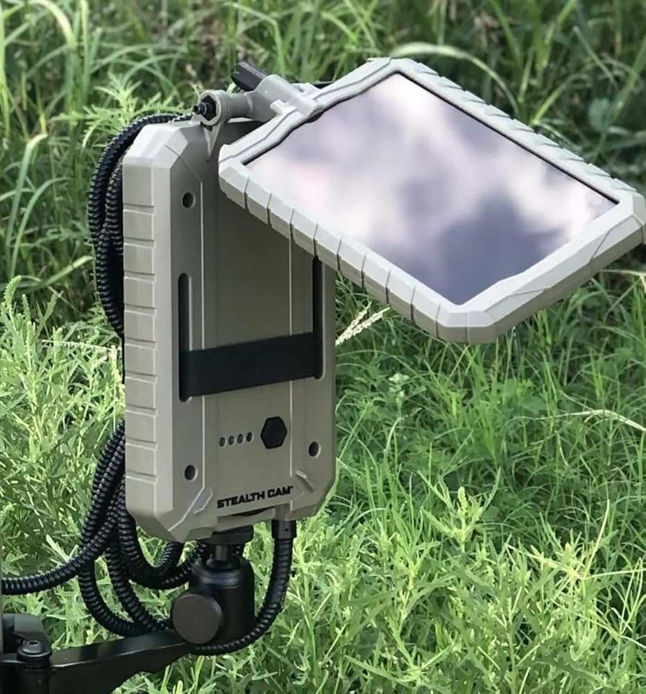Stealth Cam Durable Sol-Pak Solar Battery Pack, 12V Solar Power Panel, Rechargeable Battery & 10ft Insulated Cable, Compatible with All Wireless/Cellular Trail Cameras - 5000 mAh