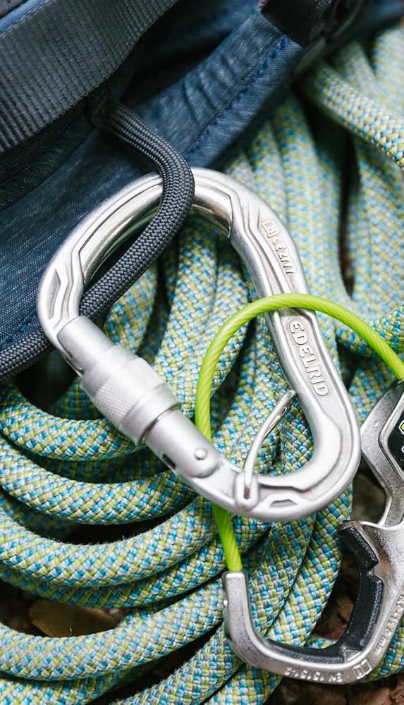 EDELRID HMS Bulletproof Locking Carabiner- Non-Anodized Screwgate FG Eco