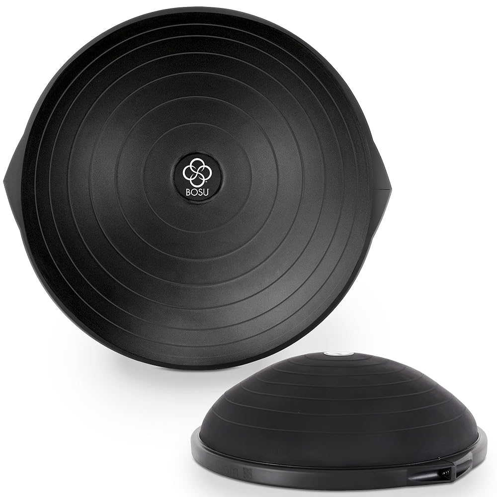 BOSU Pro Balance Trainer, Training Equipment, 65 cm Diameter, 350 lb Capacity - Burst-Resistant Stability Exercise Tool w/ Non-Slip Base, Includes Hand Pump, Commercial-Grade