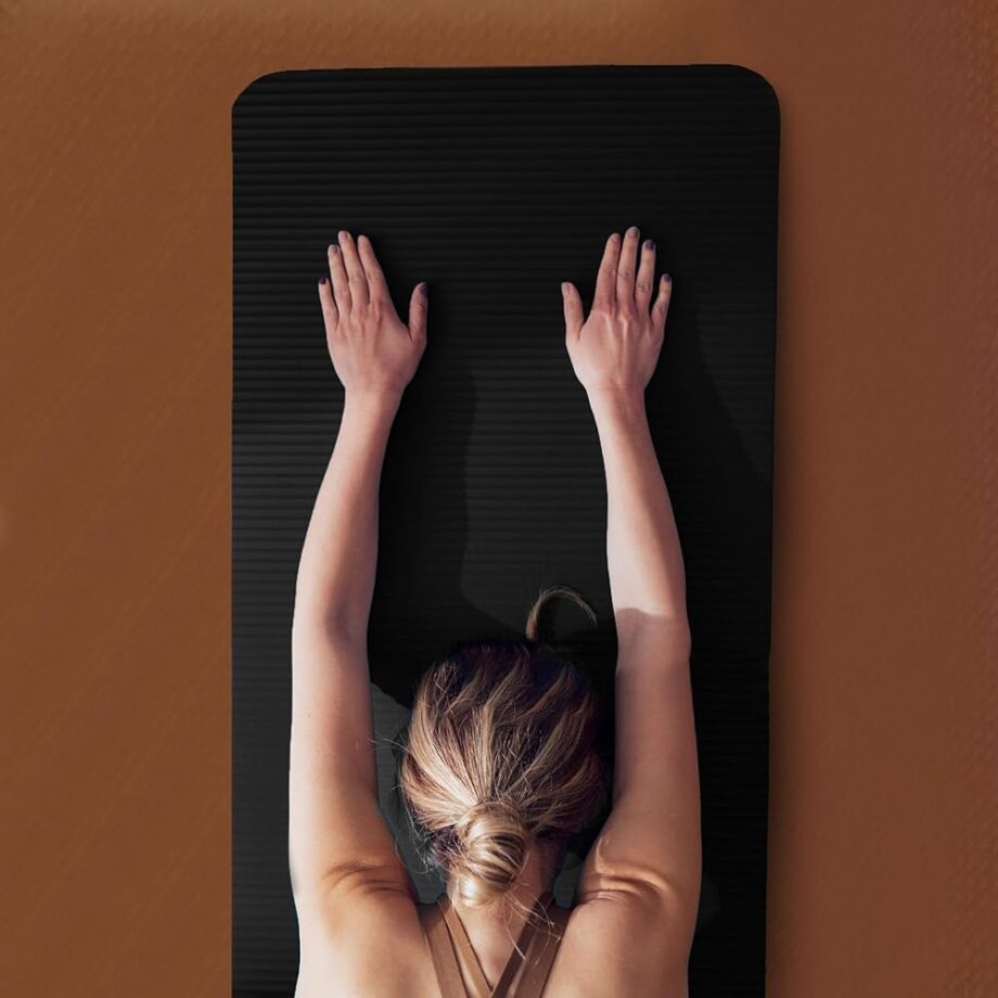 BalanceFrom 7-Piece Yoga Set with 71x24x0.5 Inches Extra Thick Mat and Carrying Sling – Includes 2 Blocks, Stretch Strap, 2 Towels, and Knee Pad for Home, Studio, and Gym Workouts