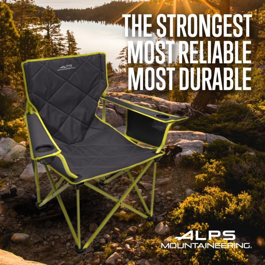 ALPS Mountaineering King Kong Camping Chair, One Size, Polyester, Charcoal/Citrus