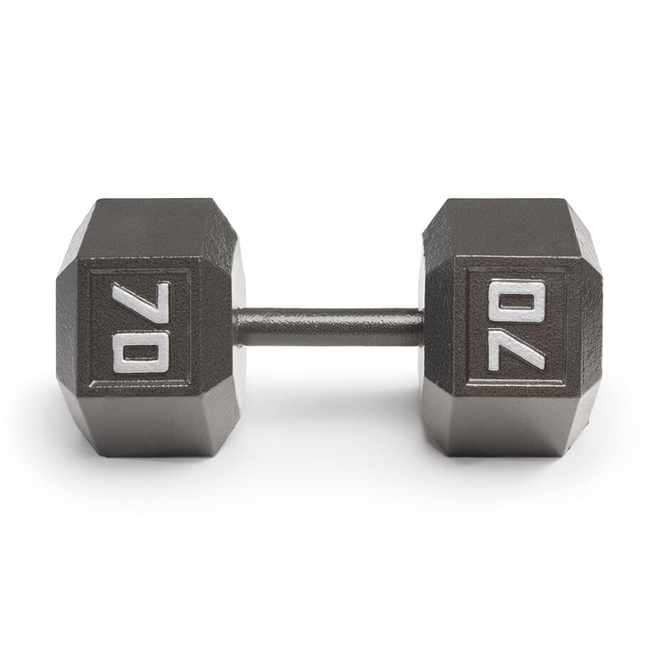 Marcy 70lb Cast Iron Hex Dumbbell, Single, IV-2070