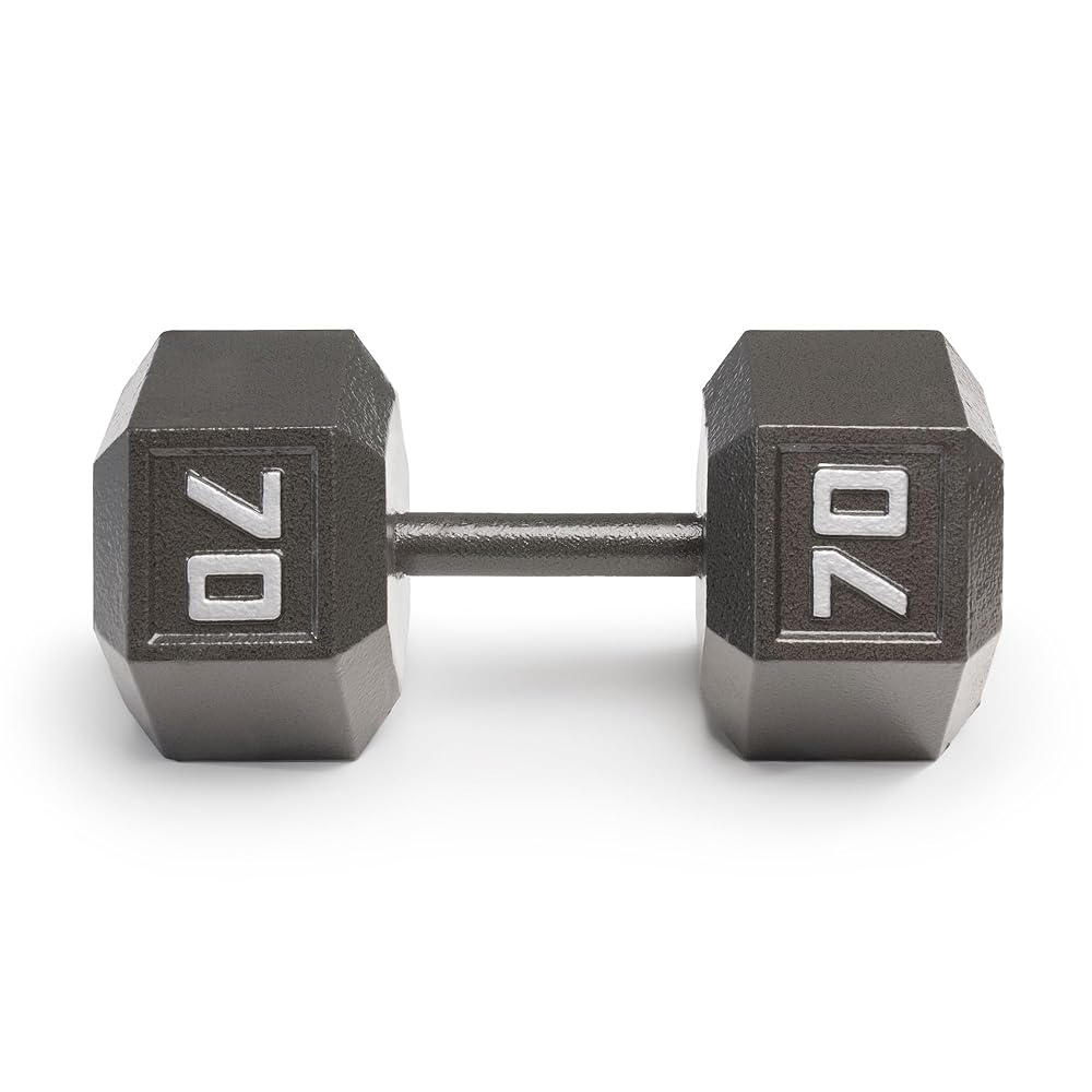 Marcy 70lb Cast Iron Hex Dumbbell, Single, IV-2070