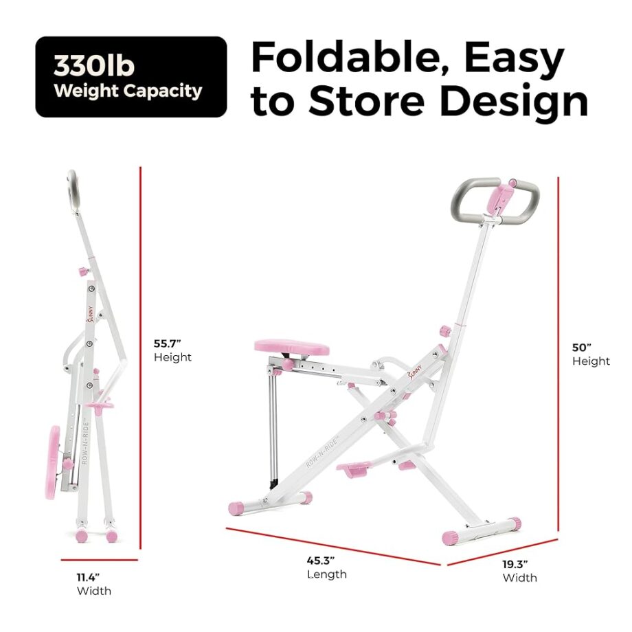 Sunny Health & Fitness Upright Row-N-Ride® Exerciser in Pink – P2100
