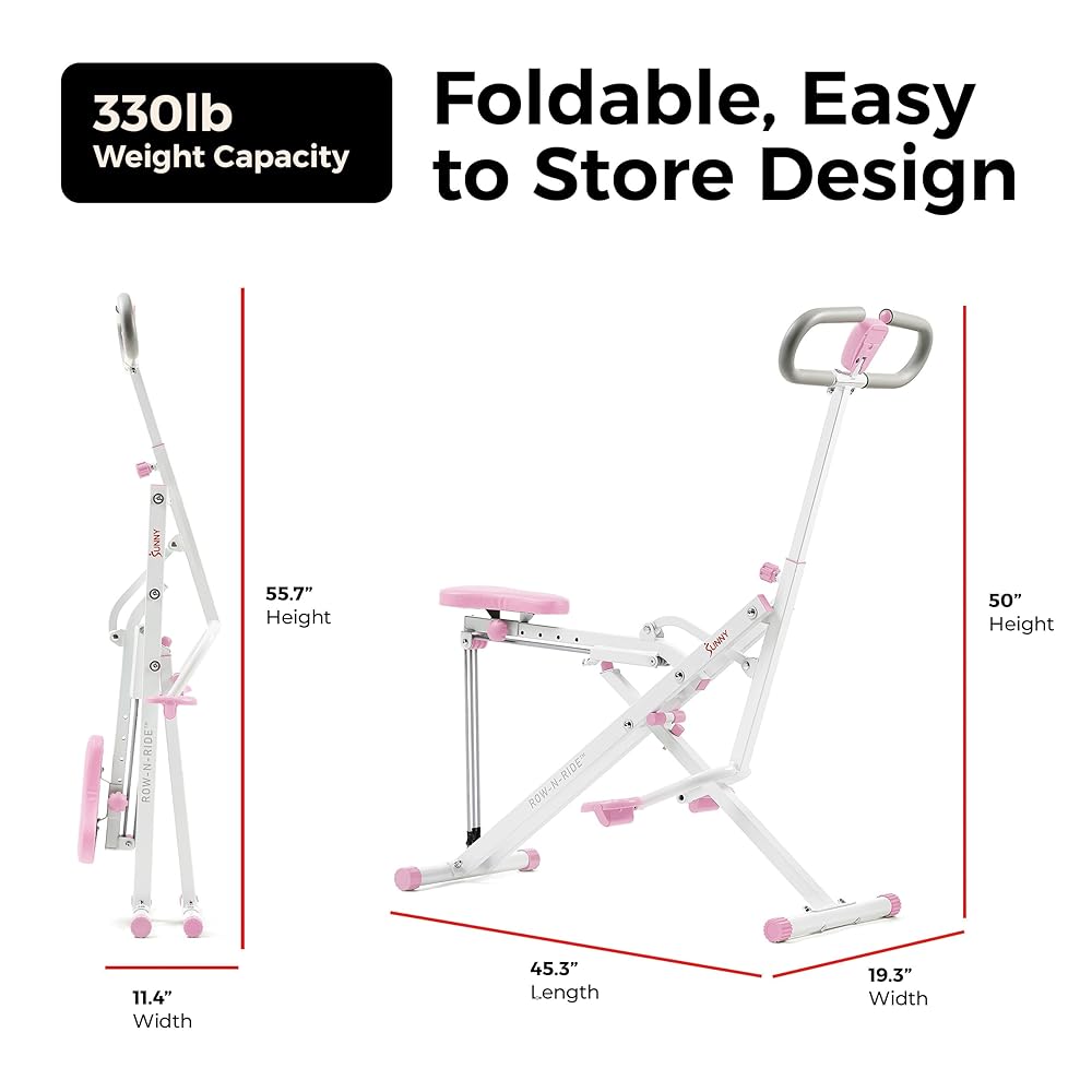 Sunny Health & Fitness Upright Row-N-Ride® Exerciser in Pink – P2100