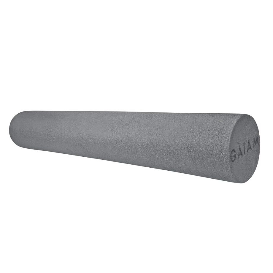 Gaiam Restore Foam Roller for Muscle Massage - 36" Long Foam Roller, Deep Tissue Muscle Massager for Sore Muscles & Stimulation - Total Body Pain Relief, Back, Neck, Foot, Calf, Leg, Arm - Grey