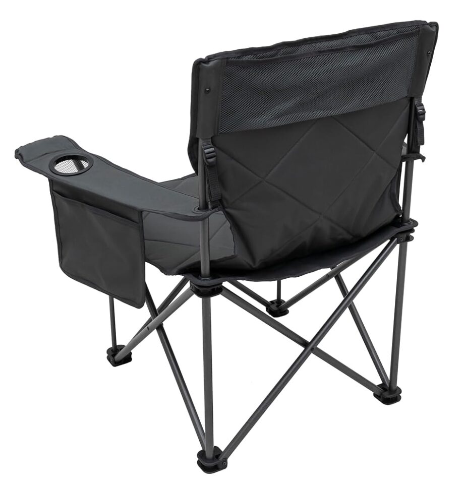 ALPS Mountaineering King Kong Camping Chairs for Adults with Mesh Cup Holders and Pockets, Built Durable and Reliable with Compact Foldable Steel Frame, Charcoal