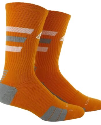 adidas Team Speed Traxion Crew Socks, Light Orange/White/Aluminum 2, Medium