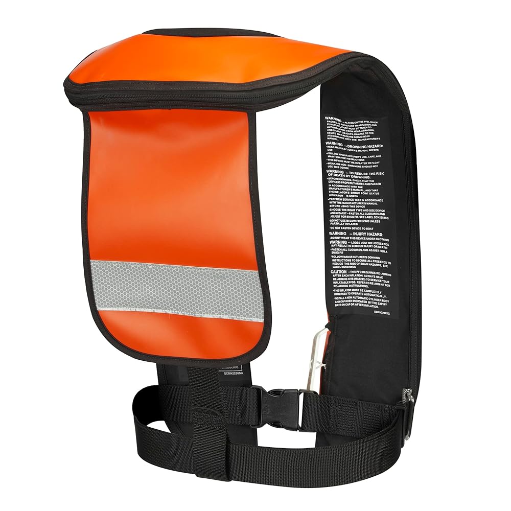 Mustang Survival - HIT Inflatable Work Vest for Adults (Orange & Black - One Size Fits All), Auto Hydrostatic, Enhanced Mobility and Reduced Heat Stress, 35 lb. of Buoyancy