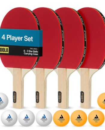 JOOLA Ping Pong Paddle Set with Balls & Carrying Case - Set of 4 or 2 Table Tennis Paddles - Advanced Ping Pong Rackets & Portable Table Tennis Accessories for 2-4 Players