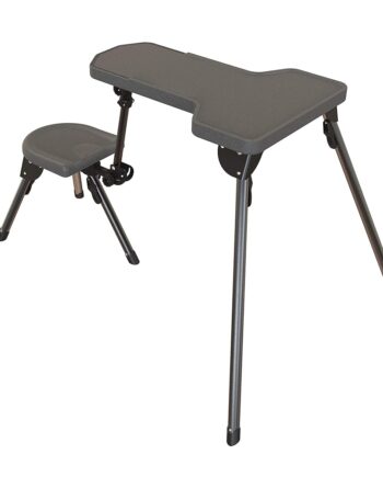 Caldwell Stable Table Lite with Weatherproof Tabletop, Ambidextrous Seat and Fully Collapsible Design for Easy Transport and Outdoor Target Shooting