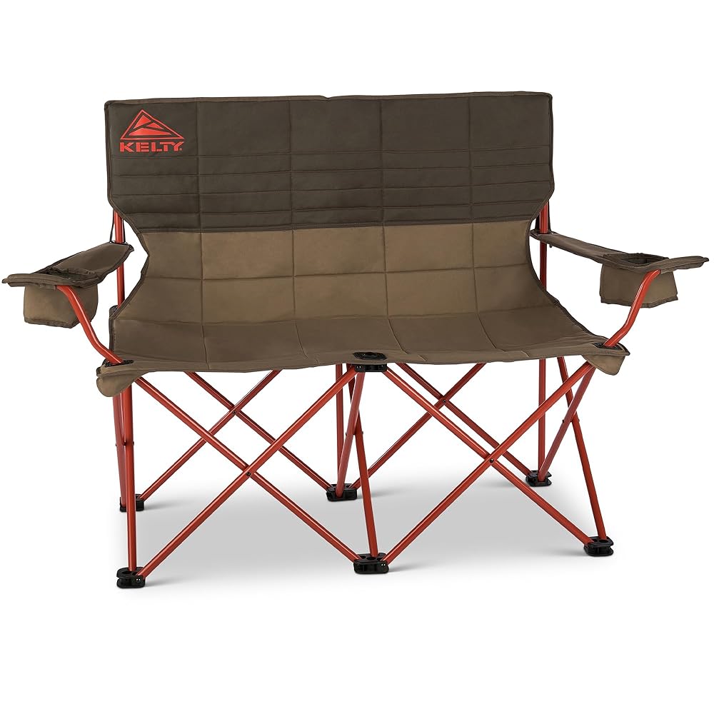 Kelty Loveseat Oversized 2-Person Heavy Duty Folding Camp Chair, Double Seat for Soccer Games, Tailgating, Beach Days (Regular Height/Bungee)