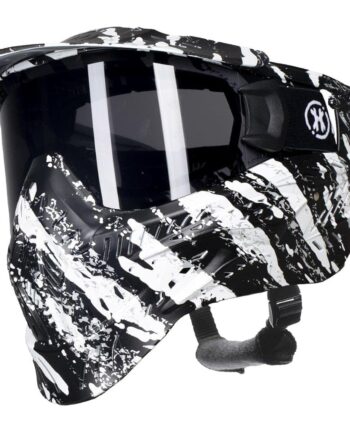 HK Army HSTL Goggle Paintball Airsoft Mask with Anti Fog Thermal Lens (Fracture Black/White/Smoke Lens)
