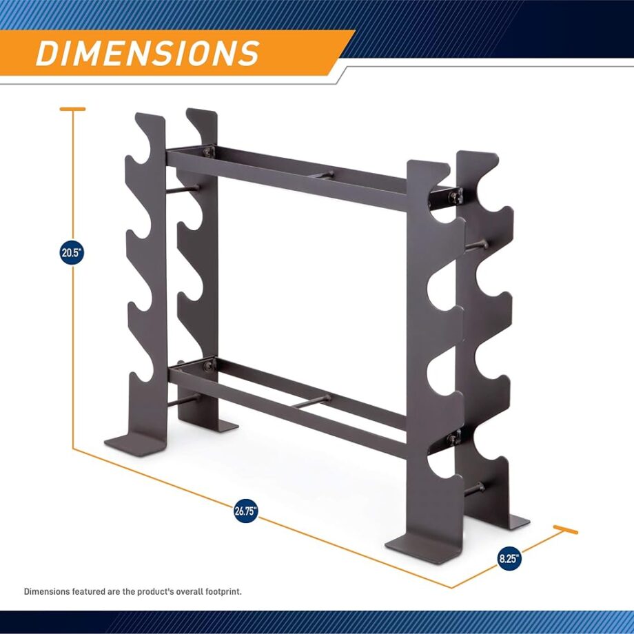 Marcy Compact Dumbbell Rack Free Weight Stand for Home Gym DBR-56 , Black, 20.50 x 8.50 x 27.00 inches