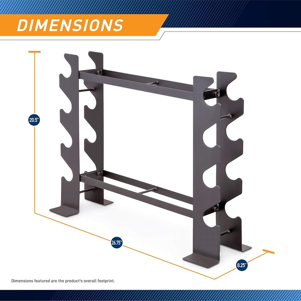 Marcy Compact Dumbbell Rack Free Weight Stand for Home Gym DBR-56 , Black, 20.50 x 8.50 x 27.00 inches
