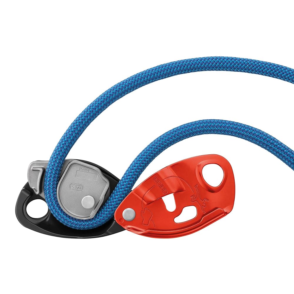 Petzl GRIGRI Belay Device - Belay Device with Cam-Assisted Blocking for Sport, Trad, and Top-Rope Climbing - Red/Orange