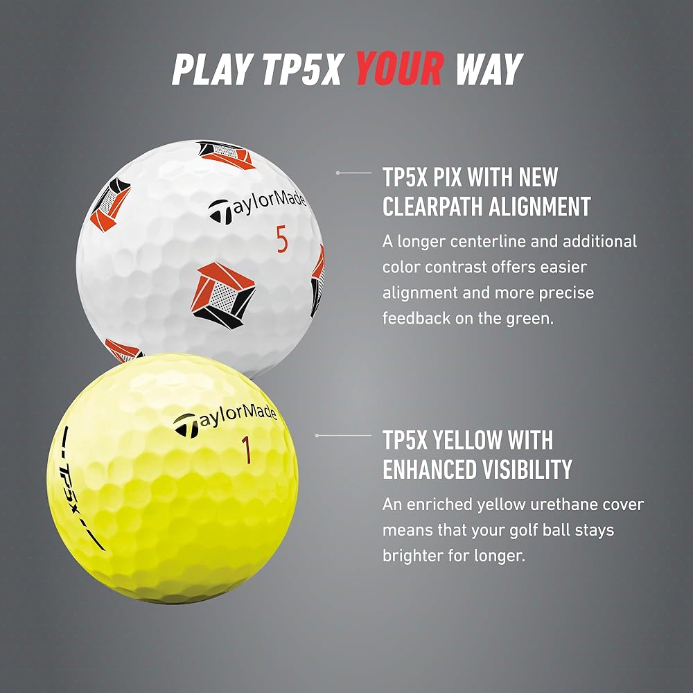 TaylorMade Golf 2024 TP5X Golf Balls ONE Dozen