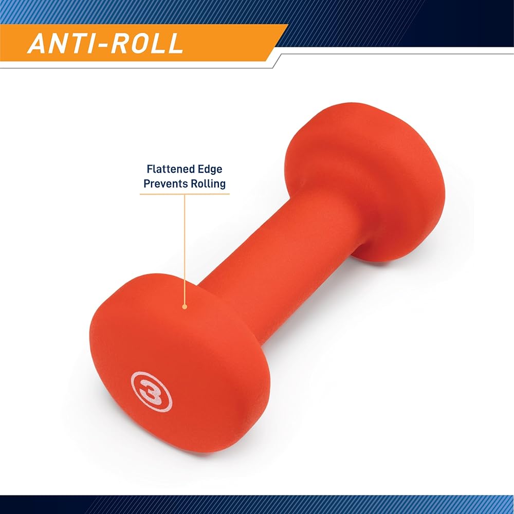 Marcy Neoprene Dumbbell, Single Piece, 3-lb, Strawberry