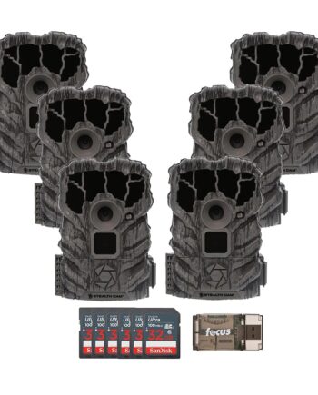 Stealth Cam Browtine 14MP Camera (6-Pack) Bundle with 32GB Ultra SDHC UHS-I Memory Card (6-Pack) and All-in-One High Speed USB 2.0 Card Reader (9 Items)