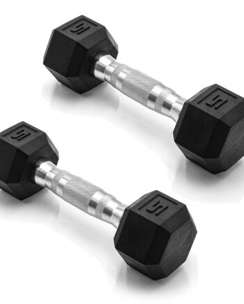 CAP Barbell 5 LB Pair Coated Hex Dumbbell Weight