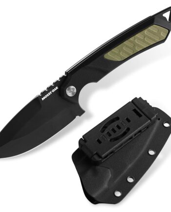 Mossy Oak 8 Inch Fixed Blade Knife with Kydex Sheath, D2 Steel Full Tang Outdoor Camping Knife, G10 Handle for Bushcraft, Survival, Camping, Hiking