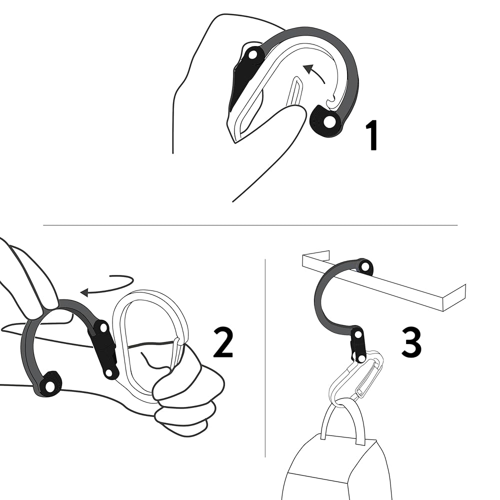 GEAR AID HEROCLIP Carabiner Gear Clip and Hook (Medium) for Camping, Backpack, and Garage Organization, Orange, 1 Pack