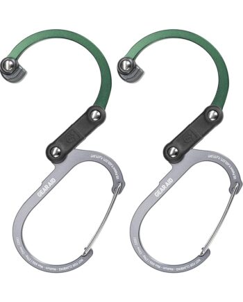 GEAR AID HEROCLIP Carabiner Gear Clip and Hook (Medium) for Camping, Backpack, and Garage Organization, Forest Green, 2 Pack
