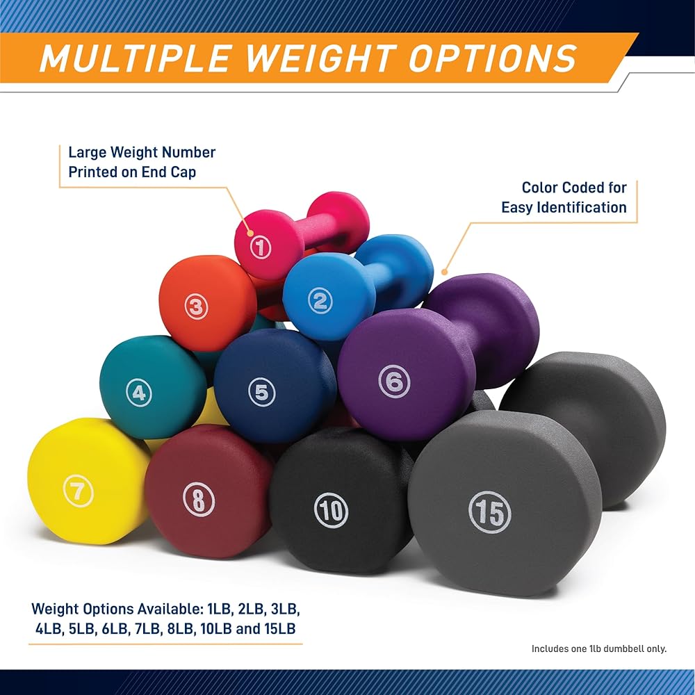 Marcy Neoprene Dumbbell, Single Piece, 1-lb, Fuchsia